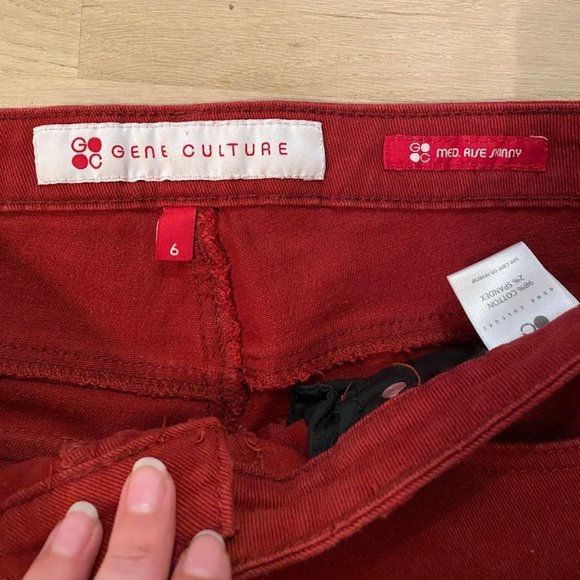Gene Culture Red Jeans size 6 - Picture 2 of 4